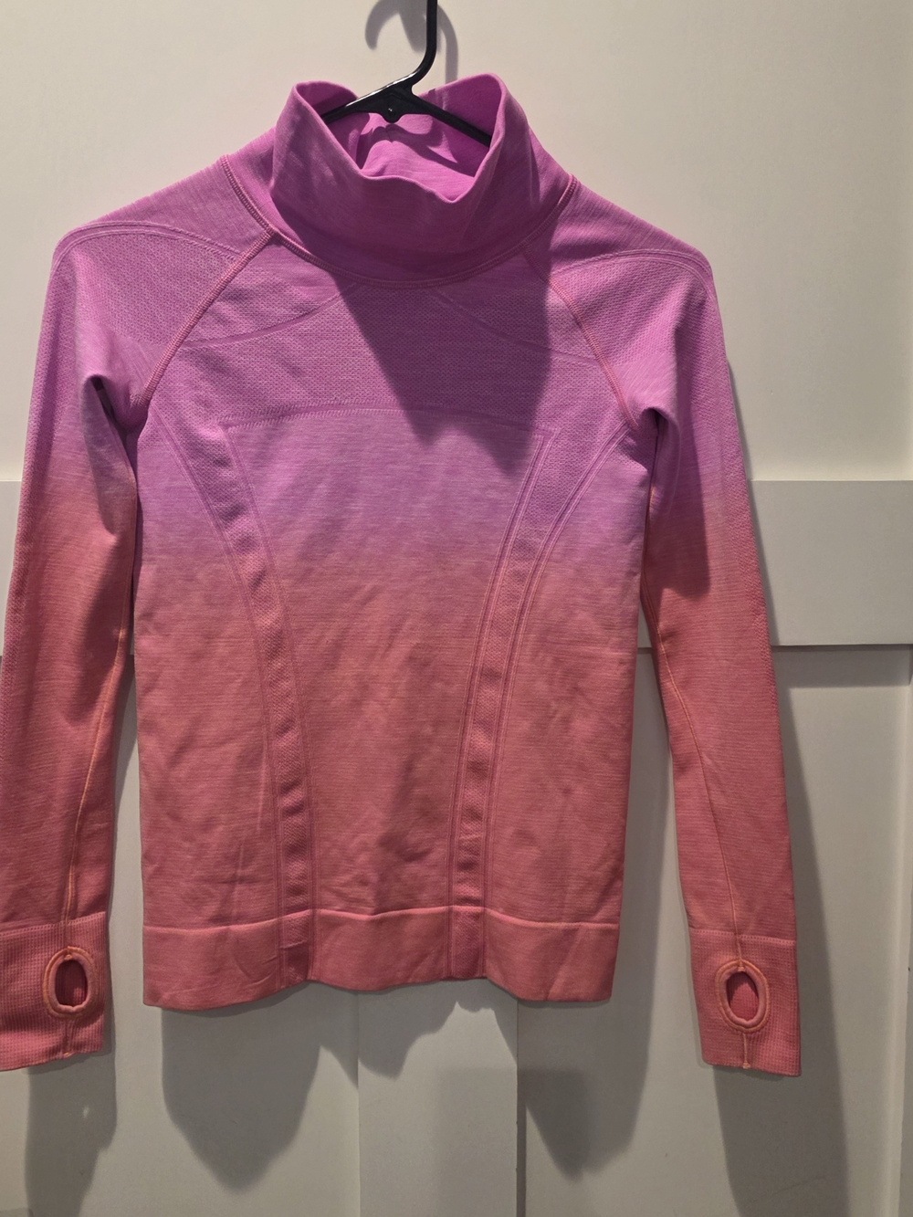 Ivivva By Lululemon Girl’s Long Sleeve Ombre Turtleneck Shirt Thumb Holes Sz 10